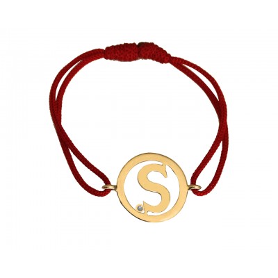 Alphabet S Gold Bracelet